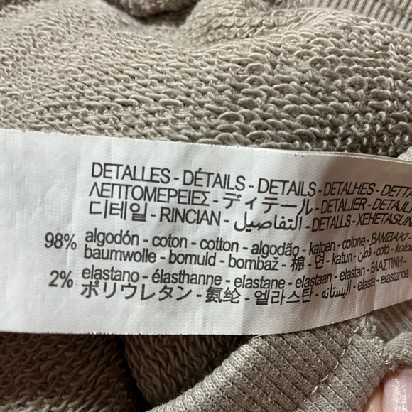 ZARA Grey Cotton French Terry Knit Shorts Drawstring Elasticized Waist US Sz M - Picture 10 of 11